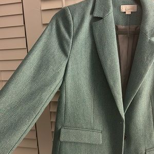 Turquoise blue Loft women’s blazer with pockets